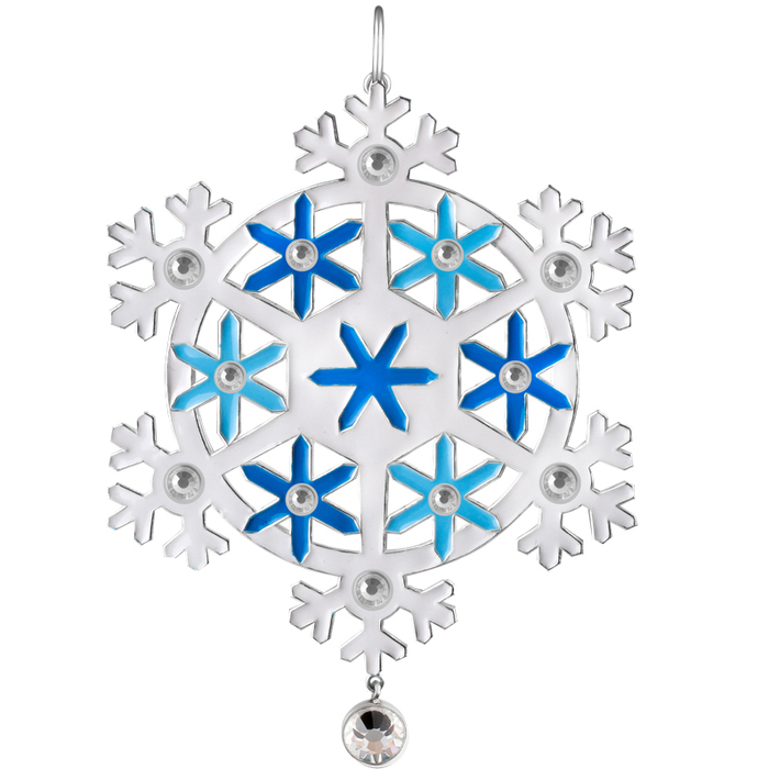 Jewelry Christmas tree toy "Snowflake" with silver plating